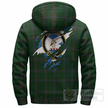 MacRae (McRae) Clan Crest In Me Tartan Sherpa Hoodie Scotland Flag Style