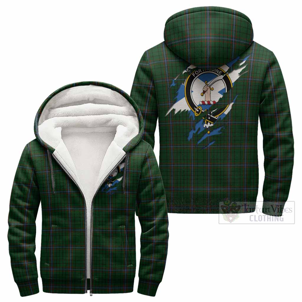 MacRae (McRae) Clan Crest In Me Tartan Sherpa Hoodie Scotland Flag Style