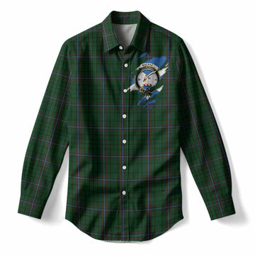 MacRae (McRae) Clan Crest In Me Tartan Women Casual Shirt Scotland Flag Style