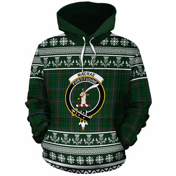 MacRae (McRae) Clan Tartan Christmas Cotton Hoodie with Family Crest