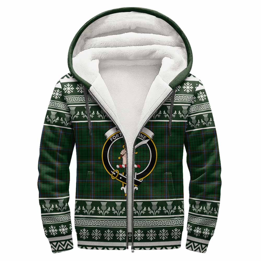 MacRae (McRae) Clan Tartan Christmas Fleece Hoodie with Family Crest - Tartan Vibes Clothing