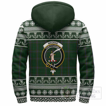 MacRae (McRae) Clan Tartan Christmas Fleece Hoodie with Family Crest