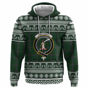 MacRae (McRae) Clan Tartan Christmas Hoodie with Family Crest