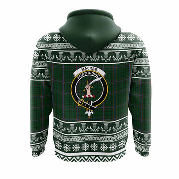MacRae (McRae) Clan Tartan Christmas Hoodie with Family Crest