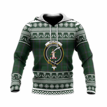 MacRae (McRae) Clan Tartan Christmas Knitted Hoodie with Family Crest