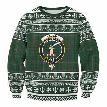 MacRae (McRae) Clan Tartan Christmas Sweatshirt with Family Crest