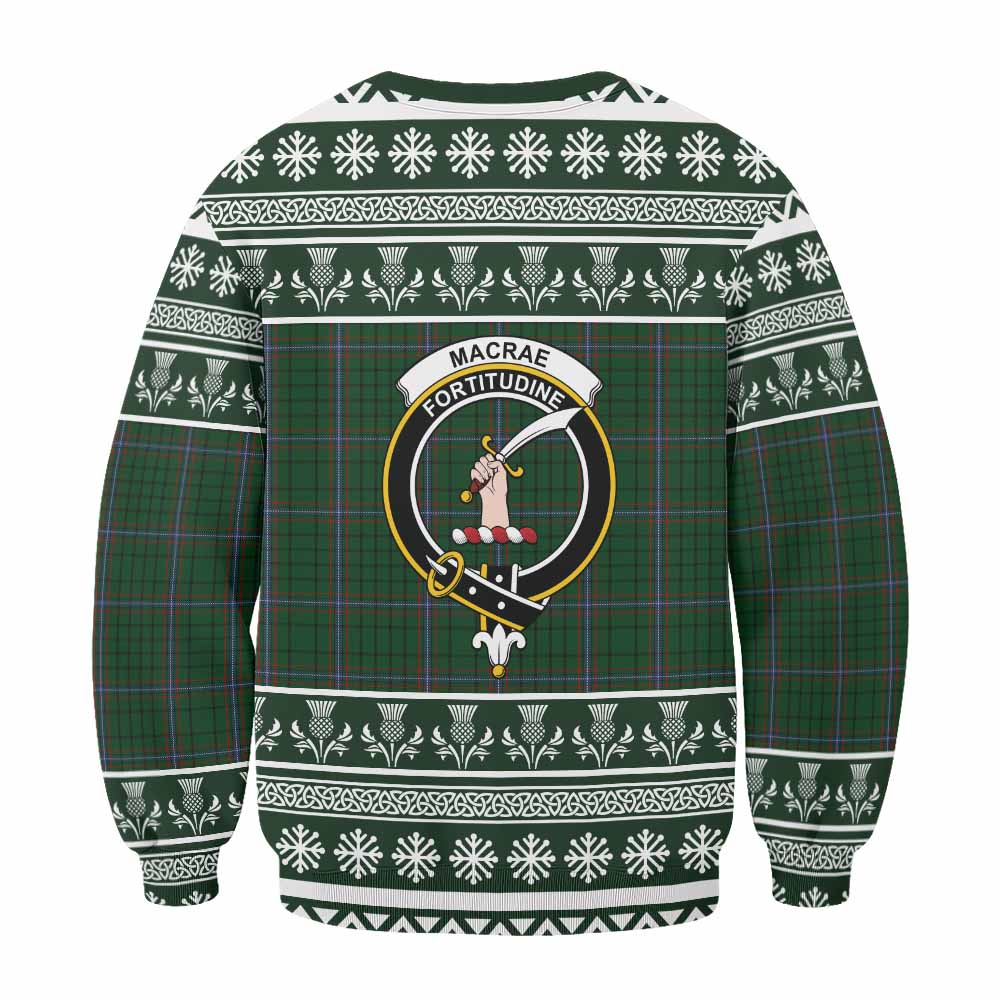 MacRae (McRae) Clan Tartan Christmas Sweatshirt with Family Crest - Tartan Vibes Clothing