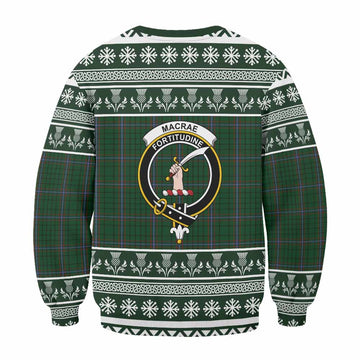 MacRae (McRae) Clan Tartan Christmas Sweatshirt with Family Crest