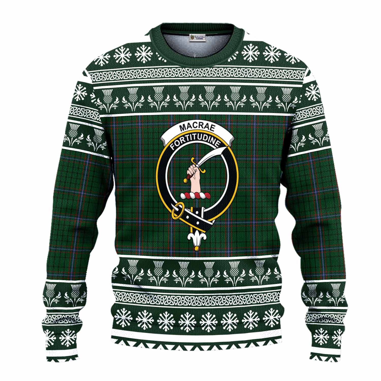 MacRae (McRae) Clan Tartan Christmas Ugly Sweater with Family Crest - Tartan Vibes Clothing