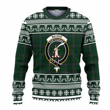 MacRae (McRae) Clan Tartan Christmas Ugly Sweater with Family Crest