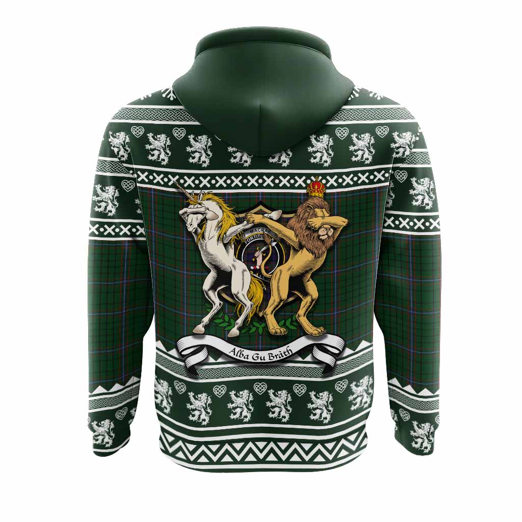 MacRae (McRae) Clan Tartan Crest Christmas Hoodie Coat of Arms Funny Style - Tartan Vibes Clothing