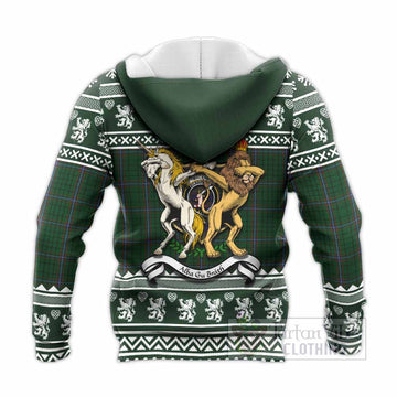 MacRae (McRae) Clan Tartan Crest Christmas Knitted Hoodie Coat of Arms Funny Style