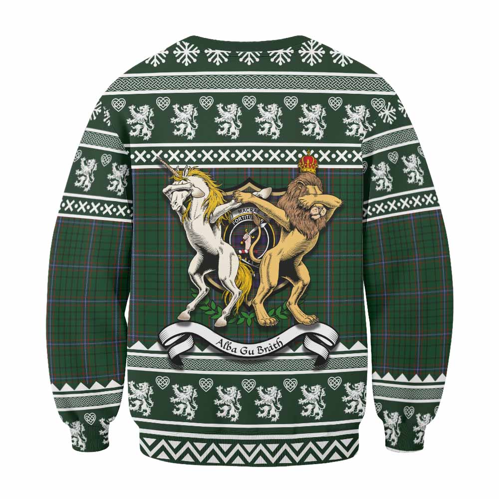 MacRae (McRae) Clan Tartan Crest Christmas Sweatshirt Coat of Arms Funny Style - Tartan Vibes Clothing