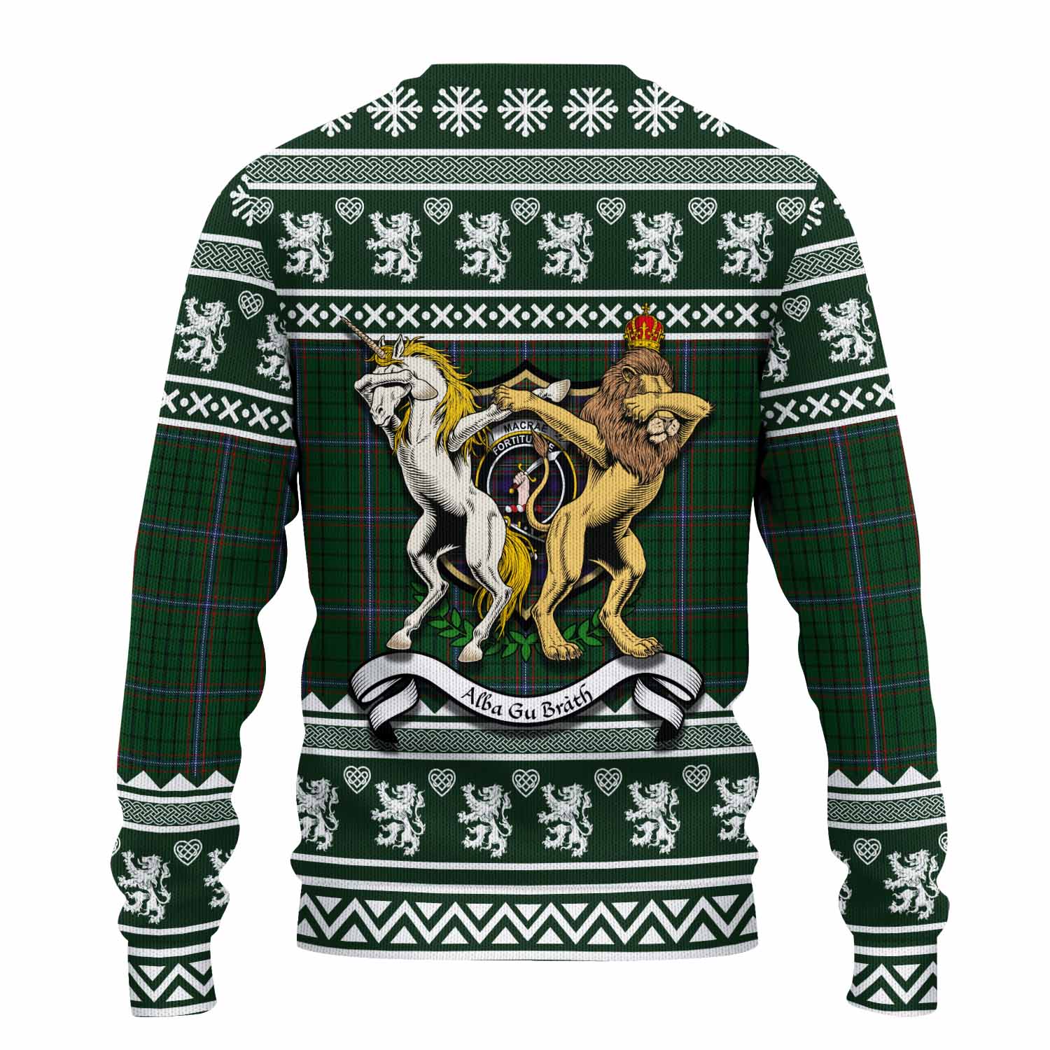 MacRae (McRae) Clan Tartan Crest Christmas Ugly Sweater Coat of Arms Funny Style - Tartan Vibes Clothing