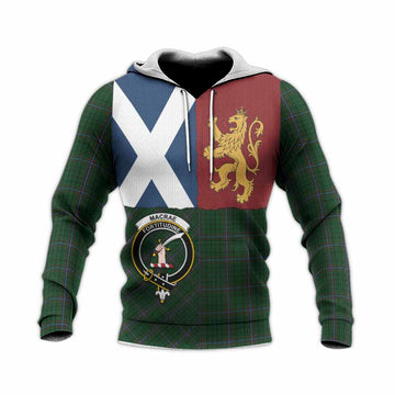 MacRae (McRae) Crest Tartan Knitted Hoodie with Lion Rampant Saltire Style