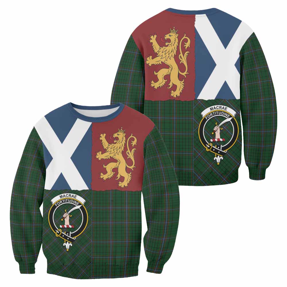 MacRae (McRae) Crest Tartan Sweatshirt with Lion Rampant Saltire Style
