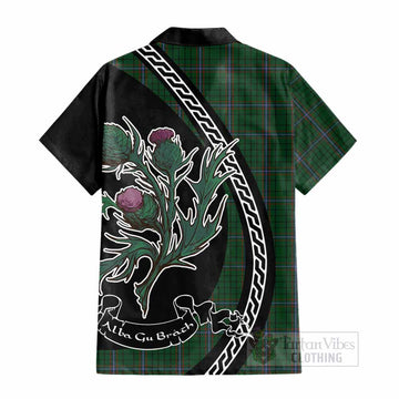 MacRae (McRae) Family Crest Tartan Cotton Hawaiian Shirt Alba Thistle Inspired - Tartan Vibes Clothing