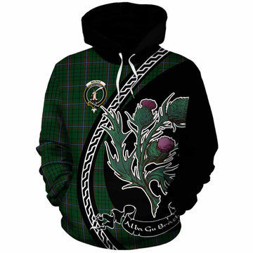 MacRae (McRae) Family Crest Tartan Cotton Hoodie Alba Thistle Inspired