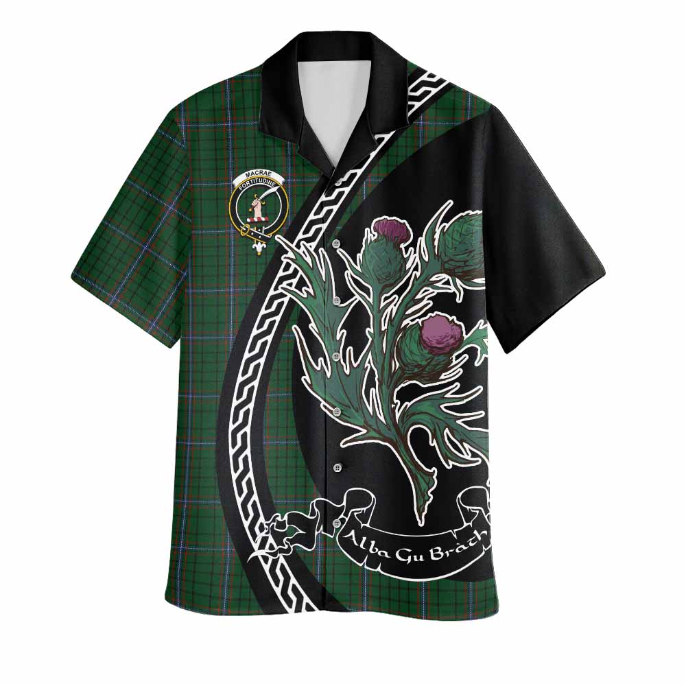 MacRae (McRae) Family Crest Tartan Hawaiian Shirt Alba Thistle Inspired - Tartan Vibes Clothing