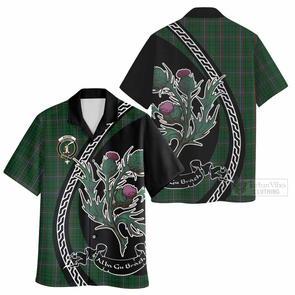 MacRae (McRae) Family Crest Tartan Hawaiian Shirt Alba Thistle Inspired - Tartan Vibes Clothing