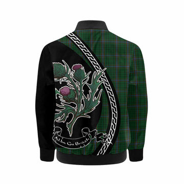 MacRae (McRae) Family Crest Tartan Kid Bomber Jacket Alba Thistle Inspired