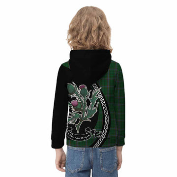 MacRae (McRae) Family Crest Tartan Kid Hoodie Alba Thistle Inspired