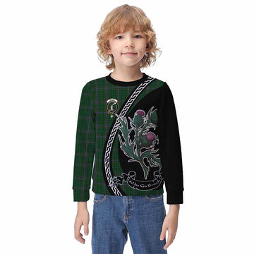 MacRae (McRae) Family Crest Tartan Kid Knitted Sweatshirt Alba Thistle Inspired