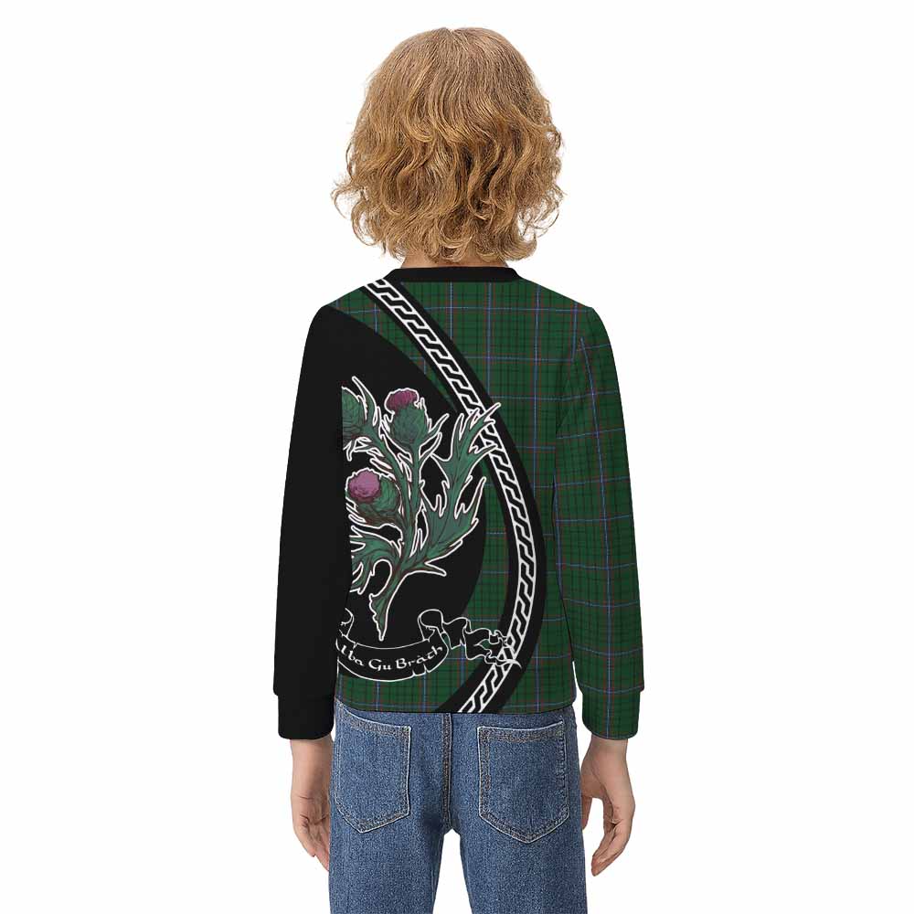 MacRae (McRae) Family Crest Tartan Kid Knitted Sweatshirt Alba Thistle Inspired - Tartan Vibes Clothing