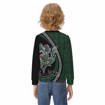 MacRae (McRae) Family Crest Tartan Kid Knitted Sweatshirt Alba Thistle Inspired