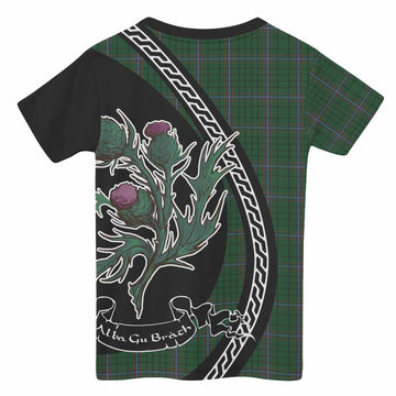 MacRae (McRae) Family Crest Tartan Kid T-shirt Alba Thistle Inspired - Tartan Vibes Clothing
