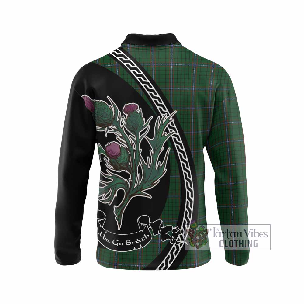 MacRae (McRae) Family Crest Tartan Long Sleeve Polo Shirt Alba Thistle Inspired - Tartan Vibes Clothing