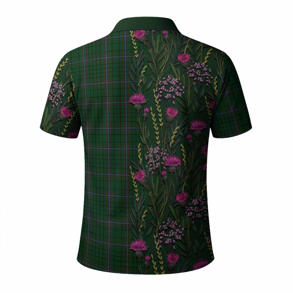 MacRae (McRae) Family Crest Tartan Polo Shirt Scottish Thistle Flower Pattern Half Style - Tartan Vibes Clothing