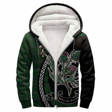 MacRae (McRae) Family Crest Tartan Sherpa Hoodie Alba Thistle Inspired