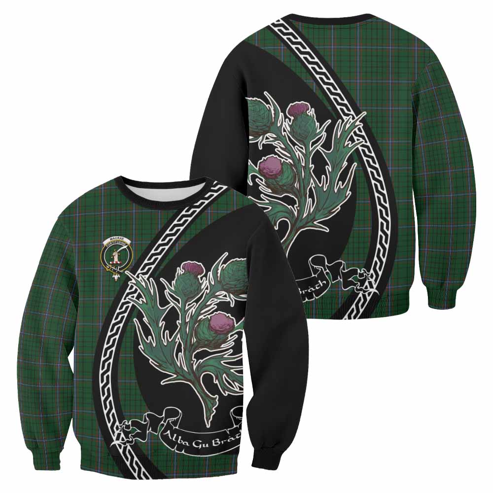 MacRae (McRae) Family Crest Tartan Sweatshirt Alba Thistle Inspired - Tartan Vibes Clothing
