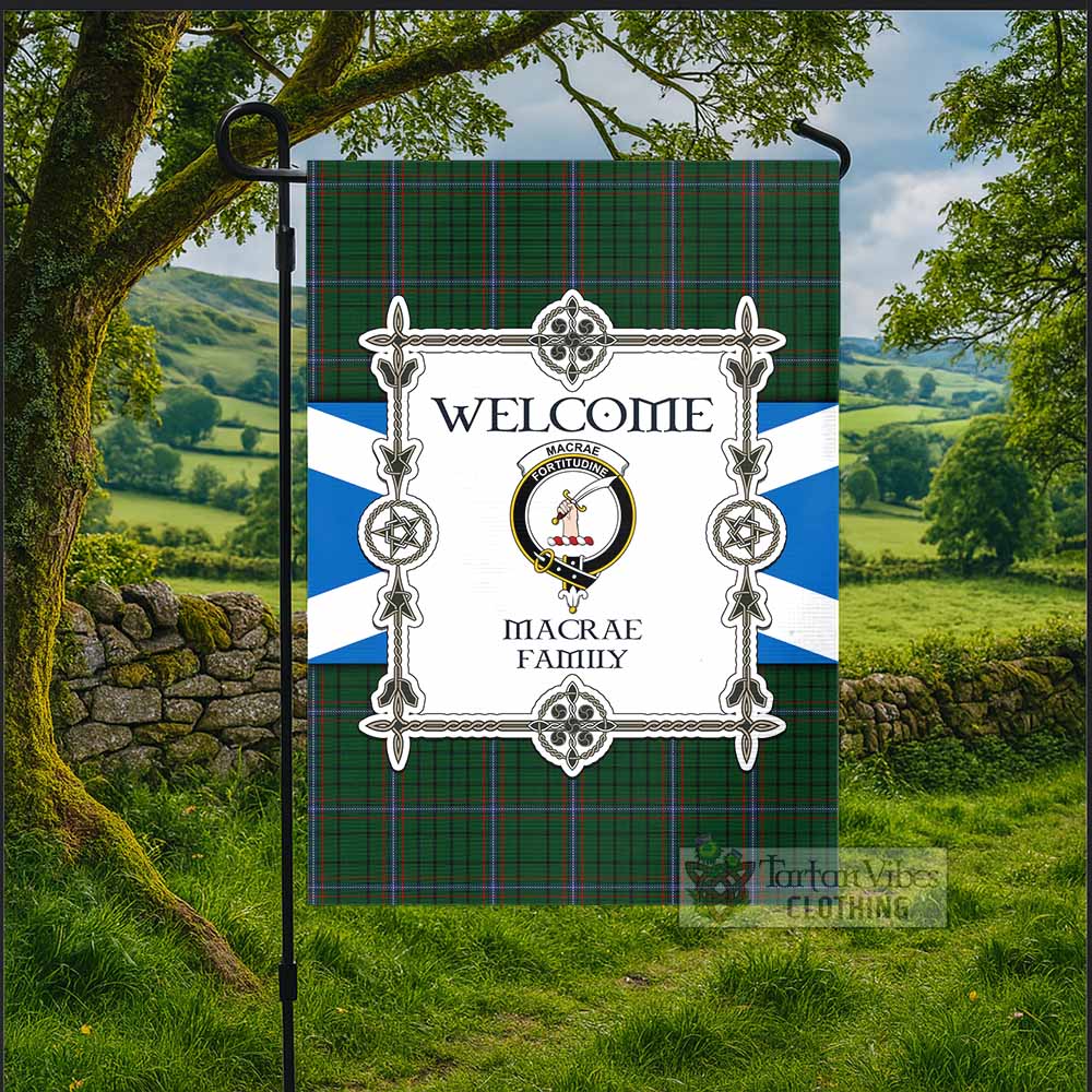 MacRae (McRae) Family Crest Tartan Welcome Garden Flag Saltire Harmony Style - Tartan Vibes Clothing