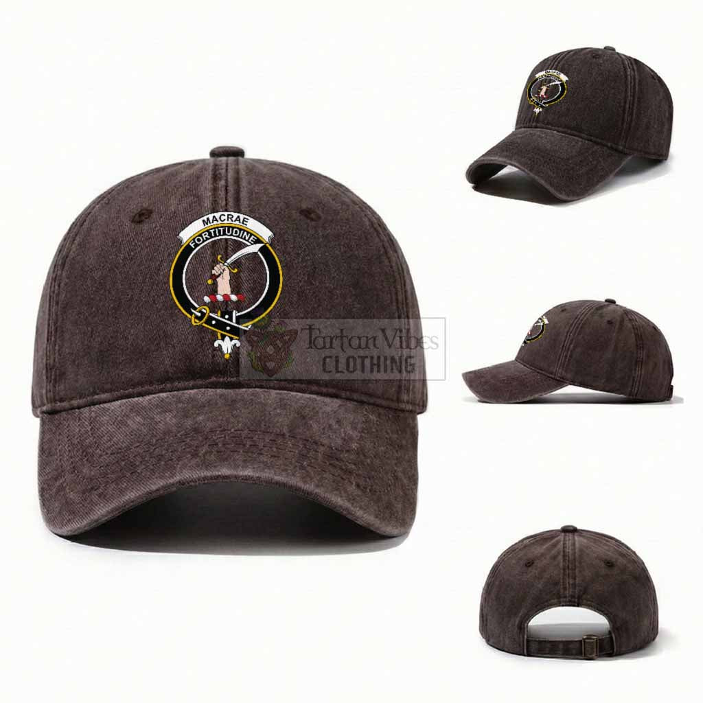 MacRae (McRae) Scottish Clan Crest Washed Baseball Cap