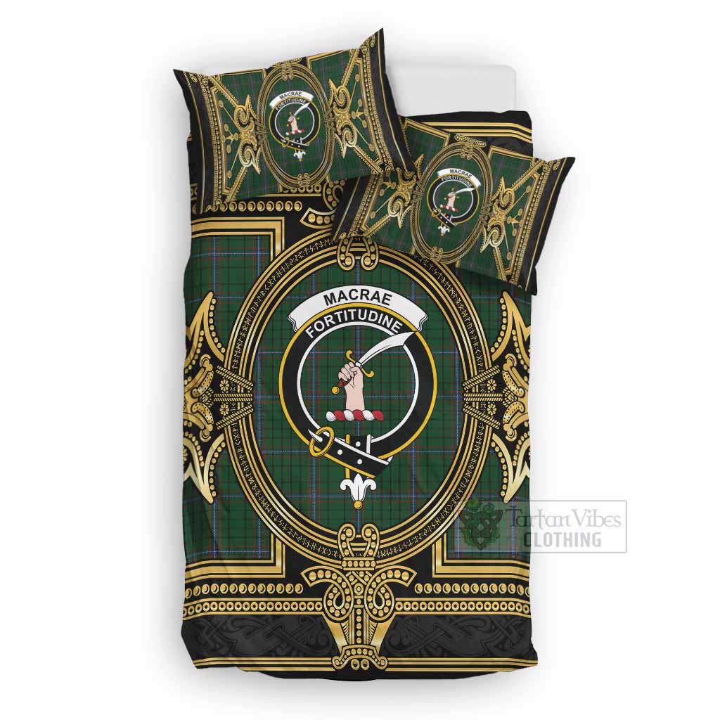 MacRae (McRae) Scottish Tartan Crest Bedding Set Royal Stylized