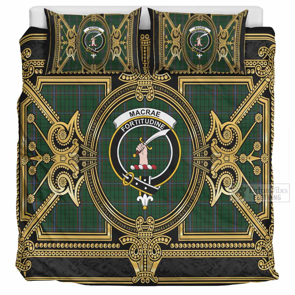 MacRae (McRae) Scottish Tartan Crest Bedding Set Royal Stylized