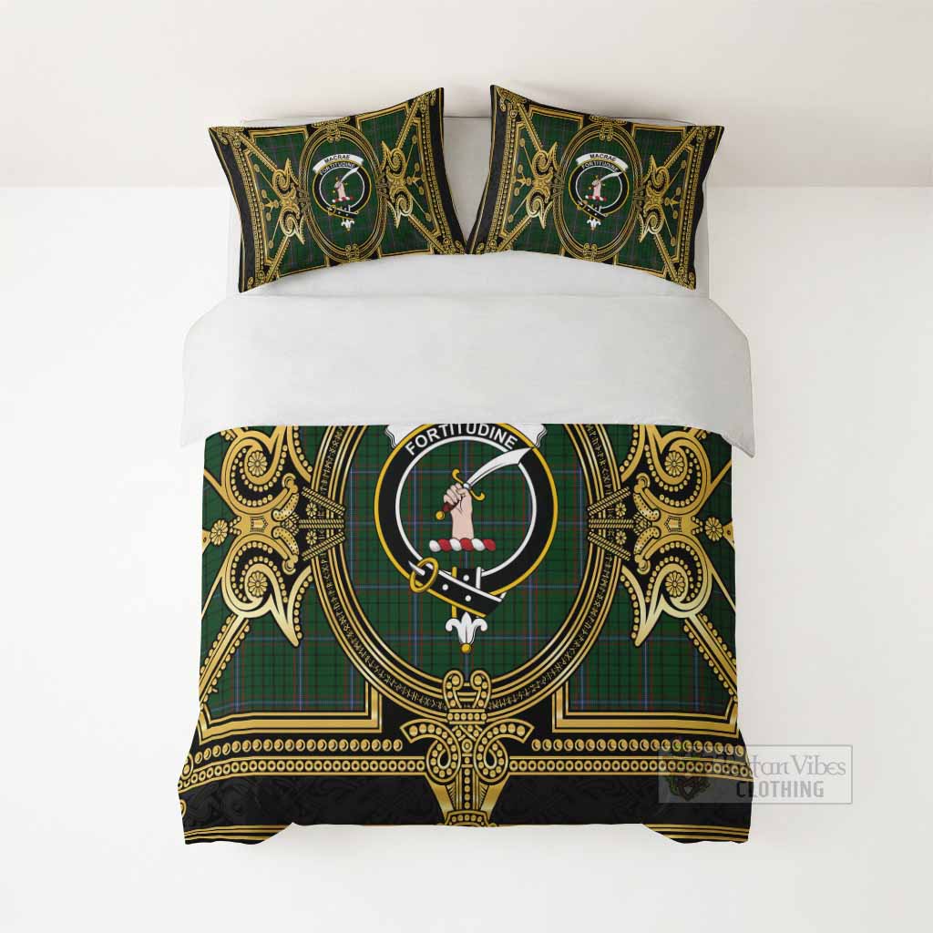 MacRae (McRae) Scottish Tartan Crest Bedding Set Royal Stylized