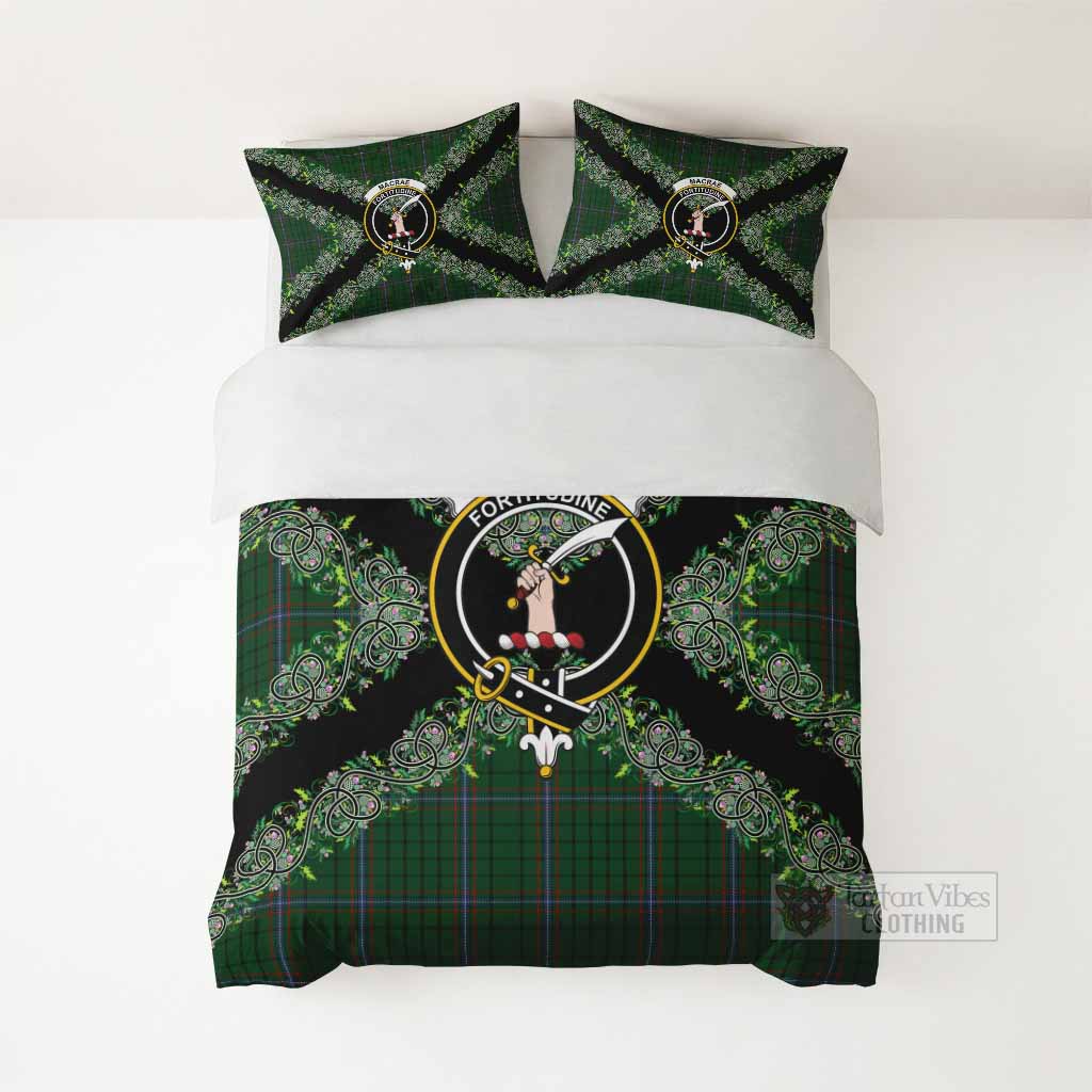 MacRae (McRae) Scottish Tartan Crest Bedding Set Thistle Celtic Knotwork Heritage Art - Tartan Vibes Clothing