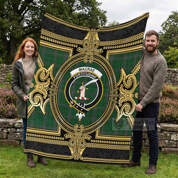 MacRae (McRae) Scottish Tartan Crest Blanket Royal Stylized - Tartan Vibes Clothing