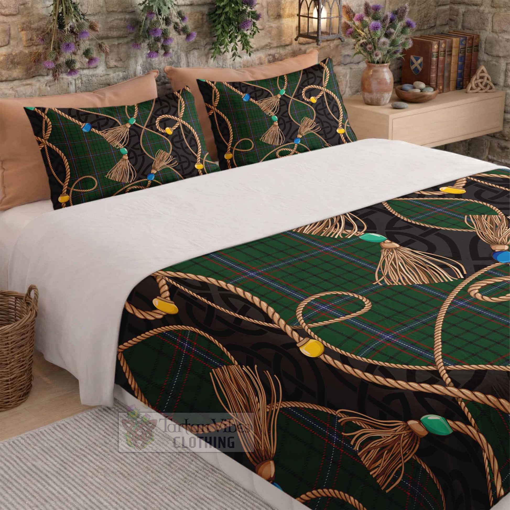 MacRae (McRae) Scottish Tartan Twisted Ropes Stylized Bedding Set - Tartan Vibes Clothing