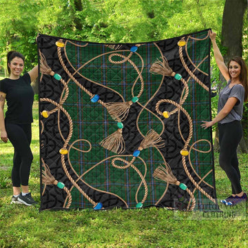 MacRae (McRae) Scottish Tartan Twisted Ropes Stylized Premium Quilt - Tartan Vibes Clothing