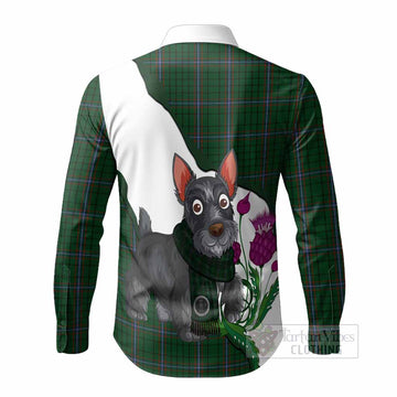 MacRae (McRae) Scottish Terrier Tartan Crest Long Sleeve Button Shirts Thistle Heritage Art