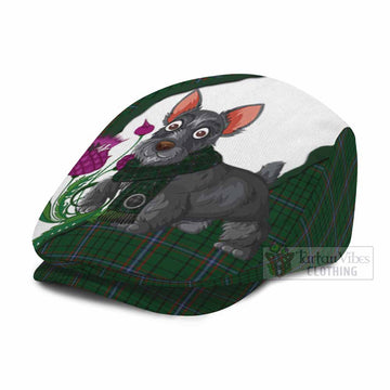 MacRae (McRae) Scottish Terrier Tartan Flat Cap, Jeff Cap Thistle Heritage Art