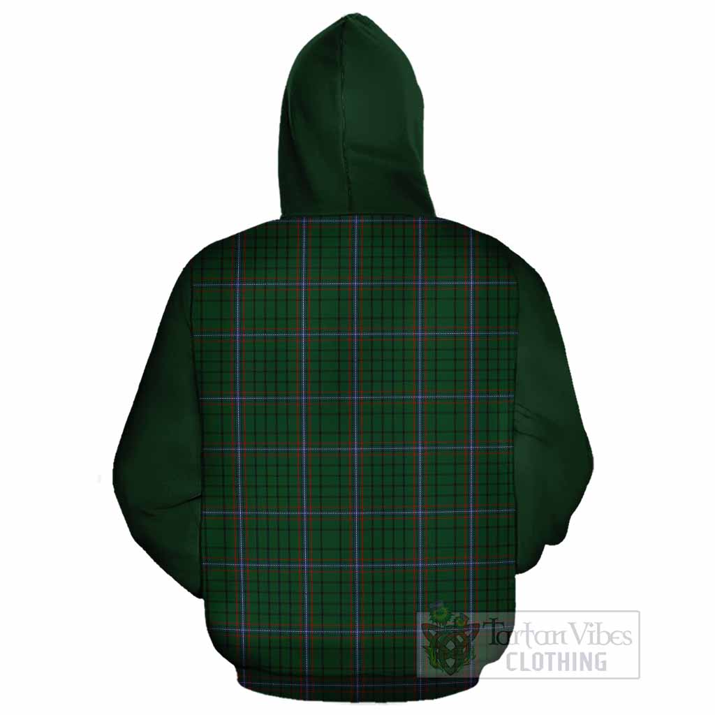 MacRae (McRae) Tartan Accent Cotton Hoodie with Family Crest