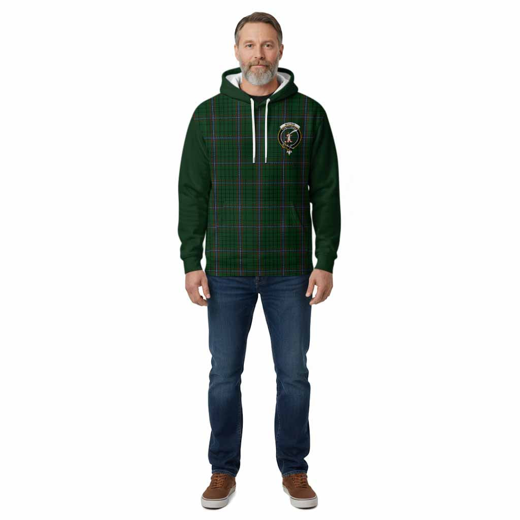 MacRae (McRae) Tartan Accent Cotton Hoodie with Family Crest