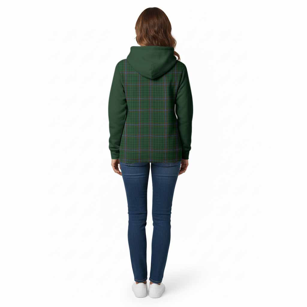 MacRae (McRae) Tartan Accent Cotton Hoodie with Family Crest