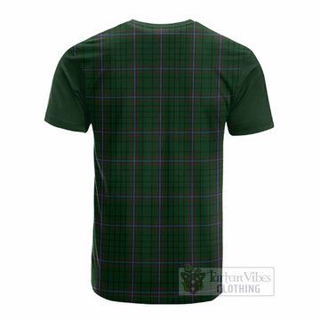 MacRae (McRae) Tartan Accent Cotton T-shirt with Family Crest