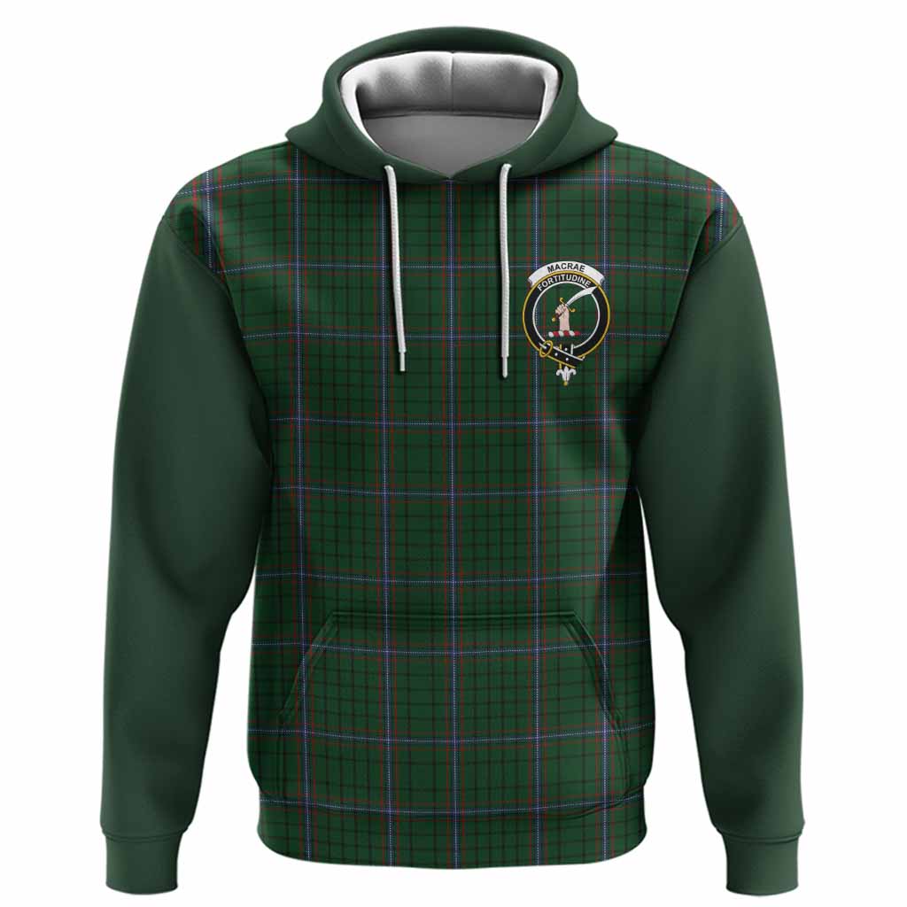 MacRae (McRae) Tartan Accent Hoodie with Family Crest